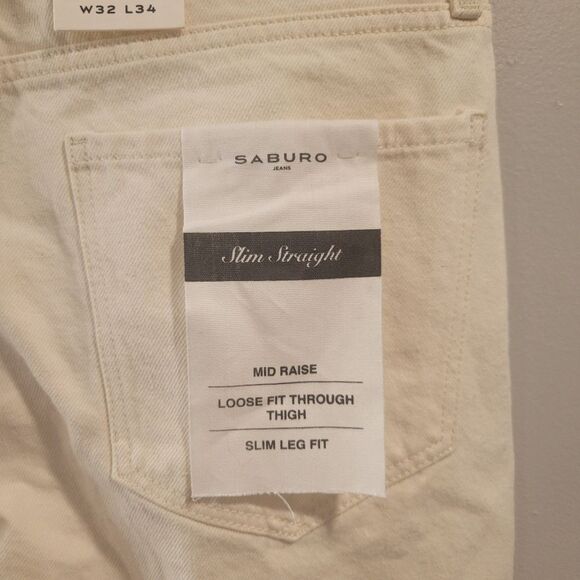 Saburo Jeans Men Slim Fit Straight Size W32 L34 - Picture 5 of 8